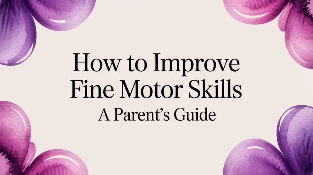 How to Improve Fine Motor Skills A Parent's Guide